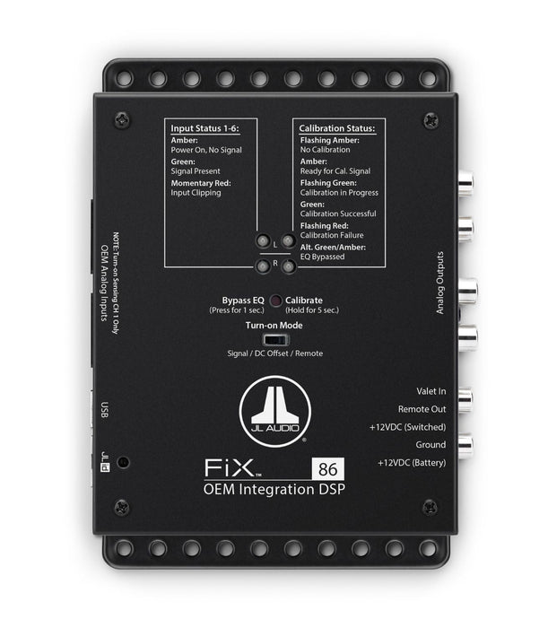 JL AUDIO Oem Integration Dsp With Automatic Time Correction And Digital Eq (8-Channel Inputs/4-Channel Stereo + 2 Subwoofer Rca Outputs) -FIX-86