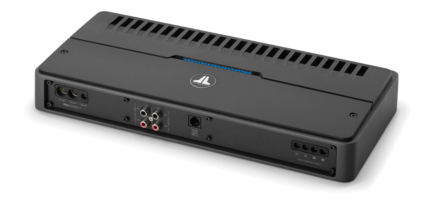 JL AUDIO Monoblock Class D Subwoofer Amplifier, 1000 W X 1 @ 2 Ω / 600 W X 1 @ 4 Ω – 14.4V -RD1000/1
