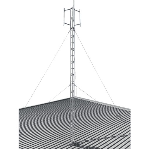 Blackhawk 220mm Aluminium Roof Mounted 3.4-metre Lattice Tower (Stainless Guyed)