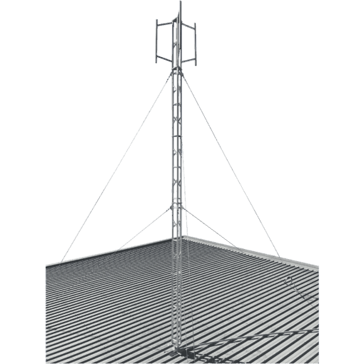 Blackhawk 220mm Aluminium Roof-mounted Lattice Tower (Galvanised Guyed) [6.5m Tower Height]