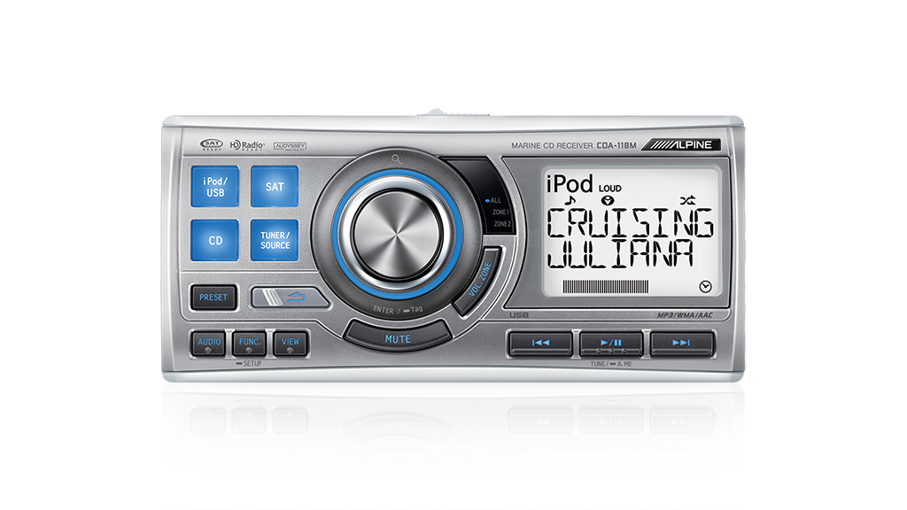 Alpine CDA-118M Marine CD/USB/iPod/MP3 (Commander) Receiver