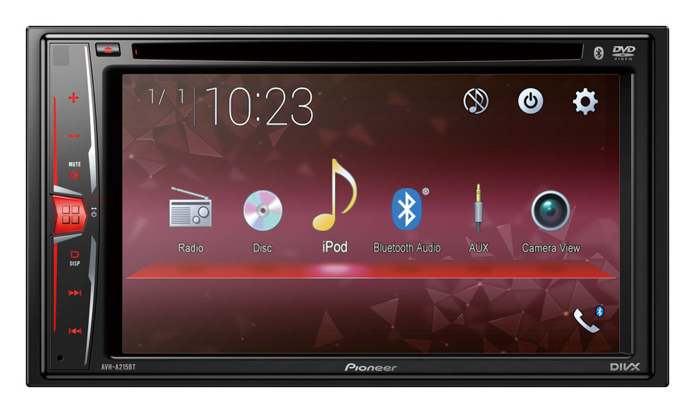 Pioneer AVH-A215BT Multimedia AV Receiver with Bluetooth, iPod/iPhone, USB & Aux-In