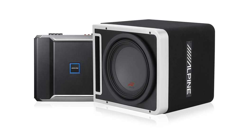 Alpine R-201203 R-Series Mono Amplifier and R-Series 12″ Halo Subwoofer with ProLink™