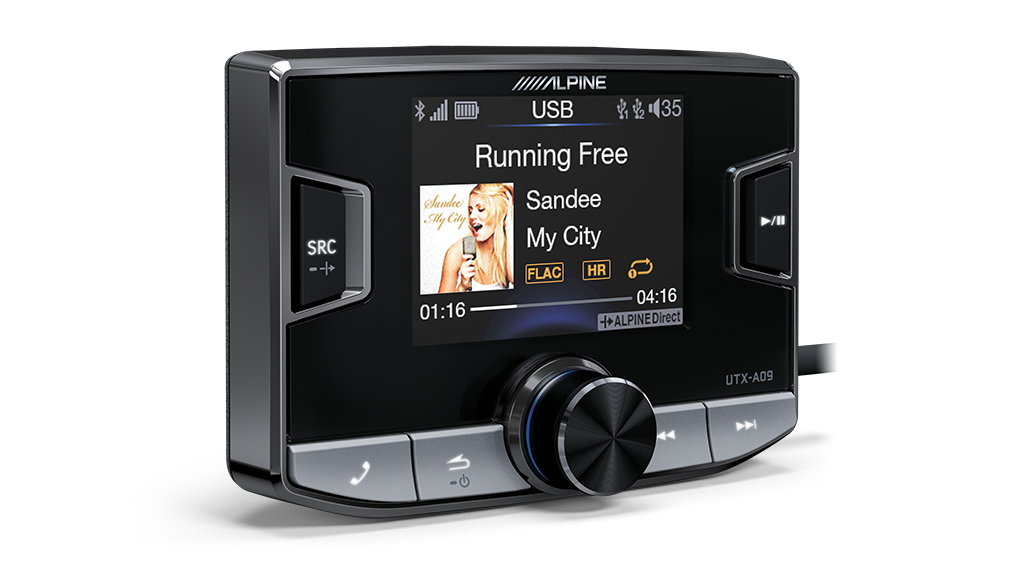 Alpine UTX-A09 Hi-Res Audio Digital Media AM/FM Receiver with Bluetooth & Dual USB